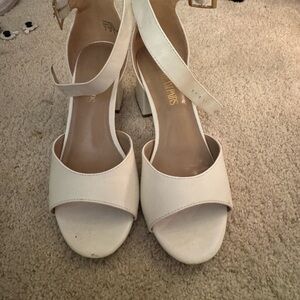 Sam Edelman White Block Heel Sandals